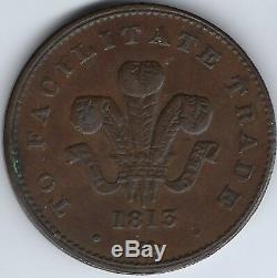 GREAT BRITAIN Jersey Guernsey & Alderney 1813 Penny Token Withers 2044a Inv 3857