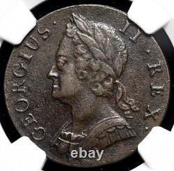 GREAT BRITAIN. King George II, 1740 AD England Halfpenny 1/2p, 1727-1760, NGC XF