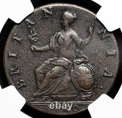 GREAT BRITAIN. King George II, 1740 AD England Halfpenny 1/2p, 1727-1760, NGC XF