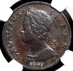 GREAT BRITAIN. King George II, 1752 AD England Halfpenny 1/2p, 1727-1760, NGC XF