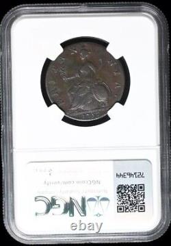 GREAT BRITAIN. King George II, 1752 AD England Halfpenny 1/2p, 1727-1760, NGC XF