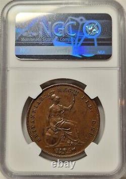 GREAT BRITAIN UK England 1 Penny 1858 /7 NGC MS 61 BN UNC Overdate Victoria