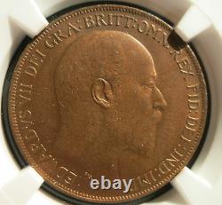 GREAT BRITAIN UK England 1 penny 1908 NGC MS 63 RB UNC