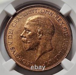 GREAT BRITAIN UK England 1 penny 1936 NGC MS 65 RB RED UNC