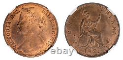 GREAT BRITAIN. Victoria. 1877 AE Penny. NGC MS65RB (Red-Brown) SCBC-3954