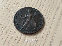 George II 1737 Colonial Era Half Penny