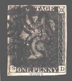 Gran Bretagna 1840 One Penny Black Plate 11 Used Certificato K. Albert Louis