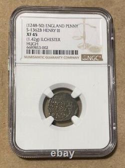 Great Britain 1248-1250 Silver Penny Henry III (NGC XF 45)