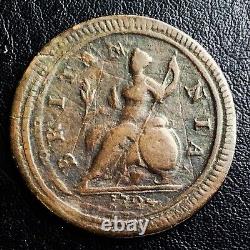 Great Britain 1724 Half Penny Mint Error Double Struck George I