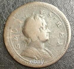 Great Britain 1724 Half Penny Mint Error Double Struck George I