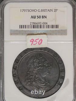 Great Britain 1797 2 Pence K-616 NGC AU50 BN