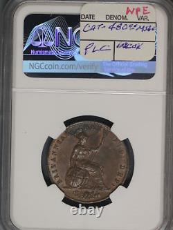 Great Britain 1827 1/2 Penny K-692 NGC AU55 BN