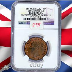 Great Britain 1852 1/2 Penny NGC Unc Details GBS064