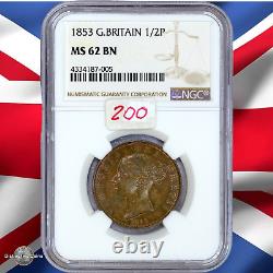 Great Britain 1853 1/2 Penny NGC MS62BN GBS062