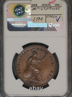 Great Britain 1853 Penny K-739 NGC MS63 BN ORNAMENTAL TRIDENT