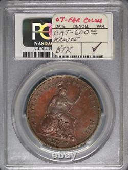 Great Britain 1853 Penny K-739 PCGS UNC DETAILS CLEANING ORNAMENTAL TRIDENT
