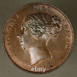 Great Britain 1853 Penny Some Red Faint Tiny Scratches in Hair