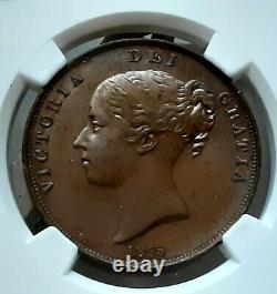 Great Britain 1855 Penny Plain Trident NGC MS 63 BN EXCEPTIONAL quality England