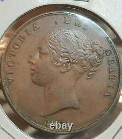 Great Britain 1858 One Penny Coin Victoria Ex High Grade Wow