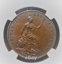 Great Britain 1858 PENNY NGC MS-62 Large Date VarietyEXCELLENTFree Shipping
