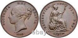 Great Britain 1858 Penny Hanover Victoria Young Head SCBC3948 NGC64 BN