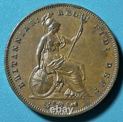 Great Britain 1858 Strong Double Date Penny, EF+
