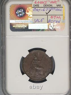 Great Britain 1867 1/2 Penny K-748.2 NGC AU58 BN