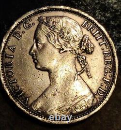Great Britain 1874 One Queen Victoria Penny In AU Condition KM 749.2