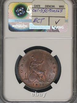 Great Britain 1875 Penny K-755 NGC MS64 RB