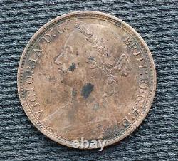 Great Britain 1876 H Heaton Mint 1 Penny One d Victoria LARGE DATE