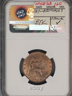 Great Britain 1876H 1/2 Penny K-754 NGC MS62 RB SMALL DATE