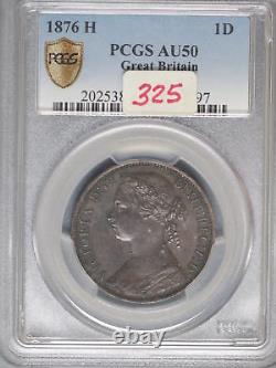 Great Britain 1876H Penny K-755 PCGS AU50