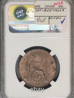 Great Britain 1887 Penny K-755 NGC MS63 RB