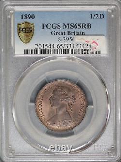 Great Britain 1890 1/2 Penny K-754 PCGS MS65 RB