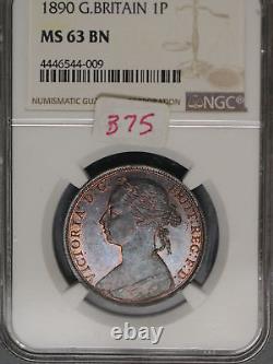 Great Britain 1890 Penny K-755 NGC MS63 BN