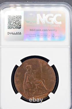 Great Britain 1900 one Penny NGC MS 62 BN Beautiful Toning on Coin