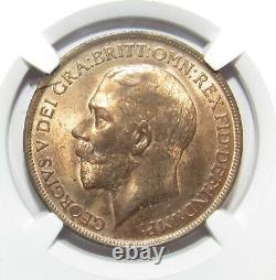 Great Britain 1912 1 Penny KM# 810 NGC MS 63 RB