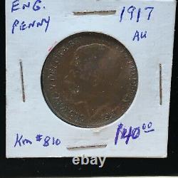 Great Britain 1917 1 Penny KM#810 AU A901