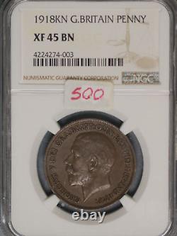 Great Britain 1918KN Penny K-810 NGC XF45 BN