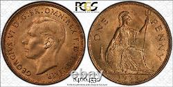 Great Britain, 1938 George VI Penny. PCGS MS 65 Red. 121,560,000 Mintage