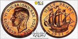 Great Britain 1951 George VI 1/2 Penny PCGS PR 65 RD MAGNIFICENT