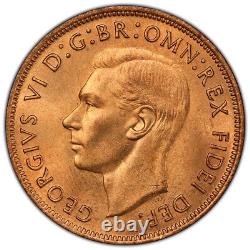 Great Britain, 1951 George VI Penny, PCGS MS 65 Red. 120,000 Mintage