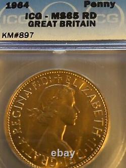 Great Britain 1964 One PENNY ICG MS 65RD RARE LISTS $2250.00