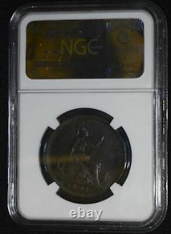 Great Britain 1d Penny 1861 AU55 BN NGC KM#749.2 Rare Variety MUST READ