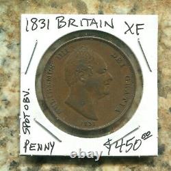 Great Britain Beautiful Historical George IV Copper Penny, 1831, Km# 707