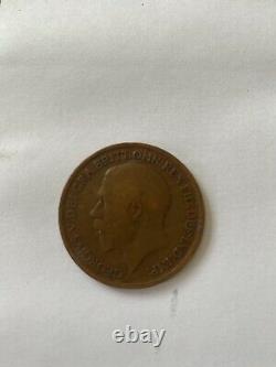 Great Britain Bronze One Penny Coin Old Head Left Facing