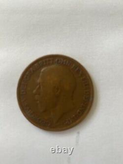 Great Britain Bronze One Penny Coin Old Head Left Facing