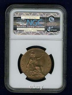 Great Britain Edward VII 1904 Penny, Uncirculated, Certified Ngc Ms64-rb