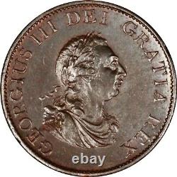 Great Britain England 1799 Half Penny George III Soho Mint Choice Lustrous Unc