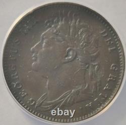 Great Britain George IV 1821 1/4 Penny Farthing Dot After Date EF45 ANACS 1A